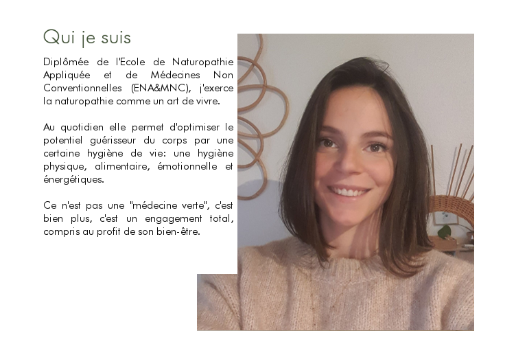 Naturopathe à Besançon, j'exerce la naturopathie comme un art de vivre. C'est un engagement total au profit de son bien-être.